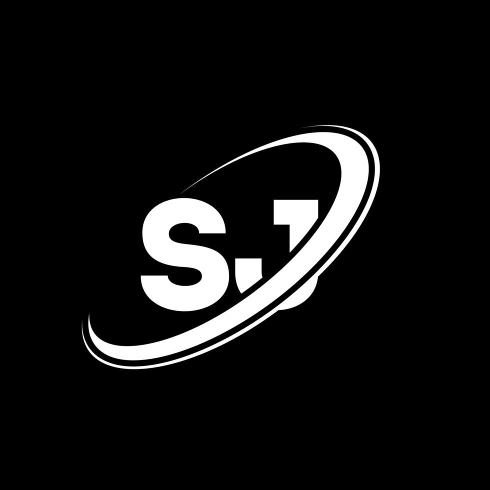 création de logo de lettre sj sj. lettre initiale sj cercle lié logo monogramme majuscule rouge et bleu. logo sj, conception sj. qc, qc vecteur