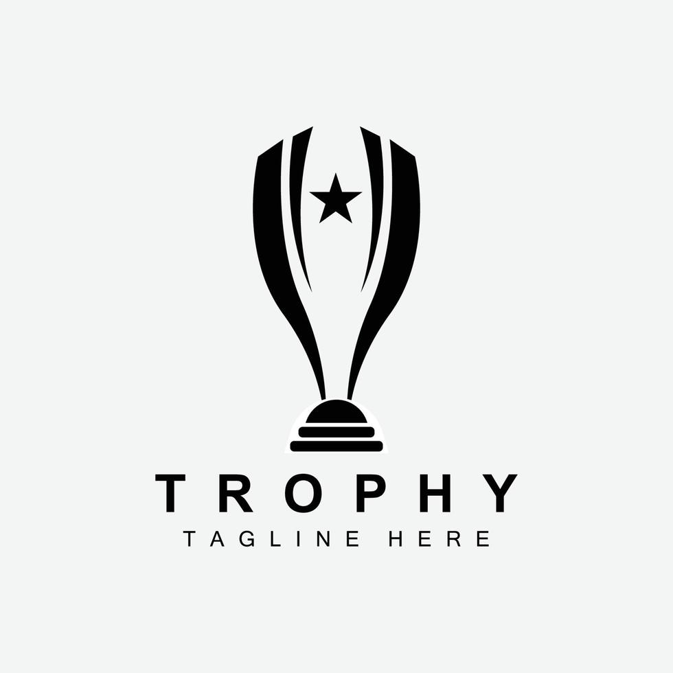 création de logo de trophée, vecteur de trophée de championnat primé, marque de succès