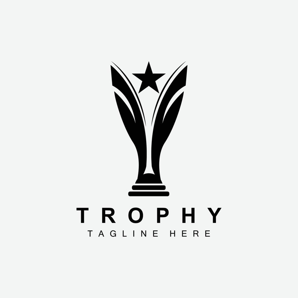 création de logo de trophée, vecteur de trophée de championnat primé, marque de succès