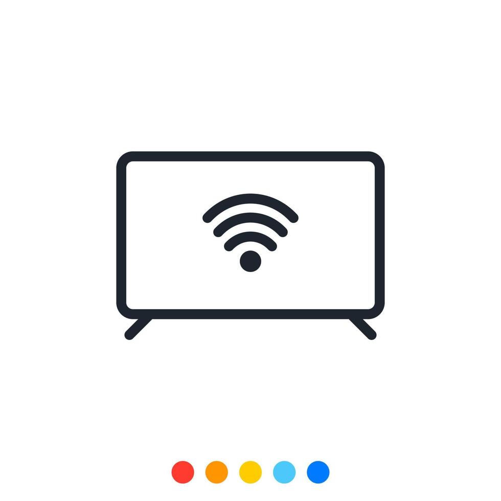 icône smart tv, icône internet des objets. vecteur