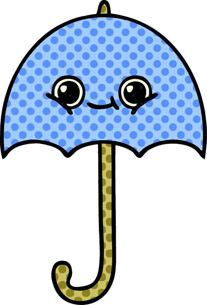 parapluie de dessin animé de style bande dessinée vecteur