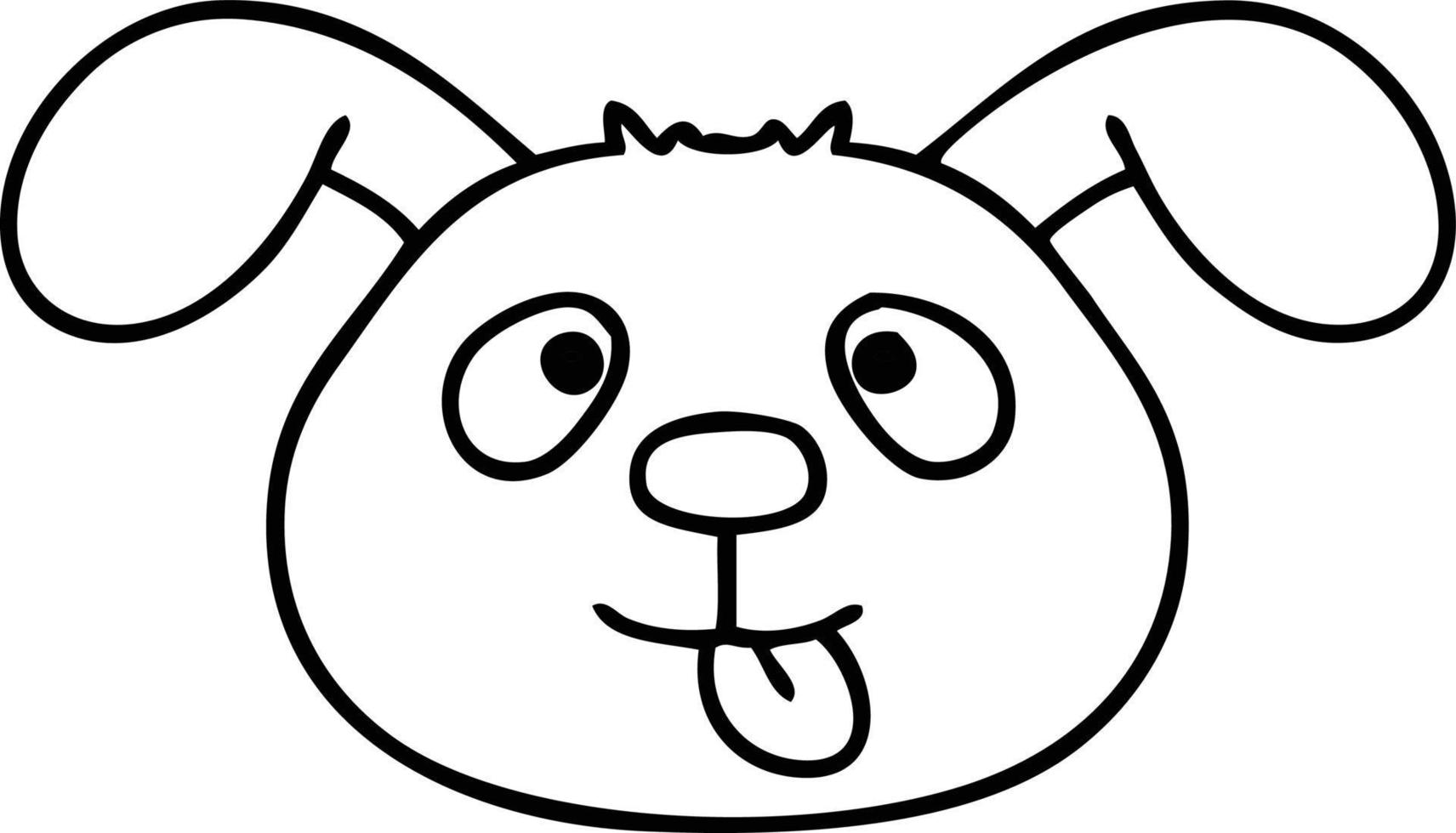 dessin au trait original visage de chien de dessin animé vecteur