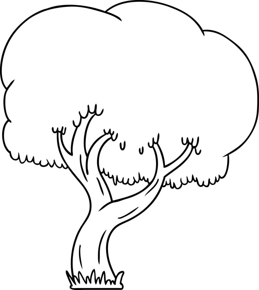 dessin au trait doodle d'un arbre d'été vecteur