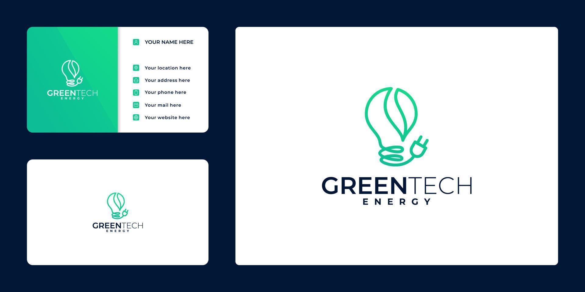 vecteur de conception de logo d'énergie verte. icône d'ampoule éco