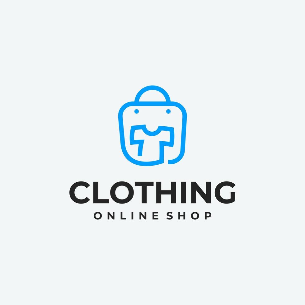 idée de conception de logo de magasin de vêtements minimaliste, logo de boutique en ligne vecteur