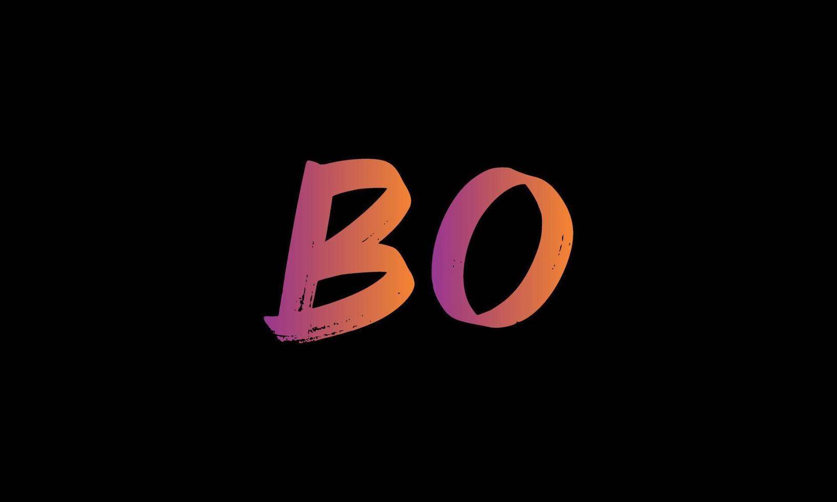 logo de la lettre initiale bo. bo brosse stock lettre logo design modèle de vecteur gratuit.