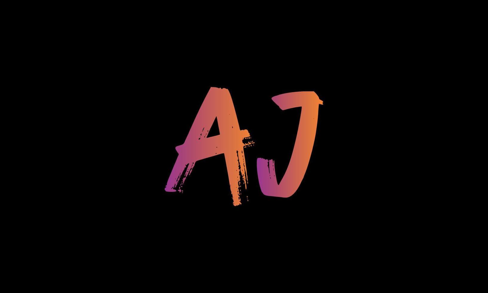 lettre initiale aj logo. modèle de vecteur gratuit de conception de logo de lettre de stock de pinceau aj.
