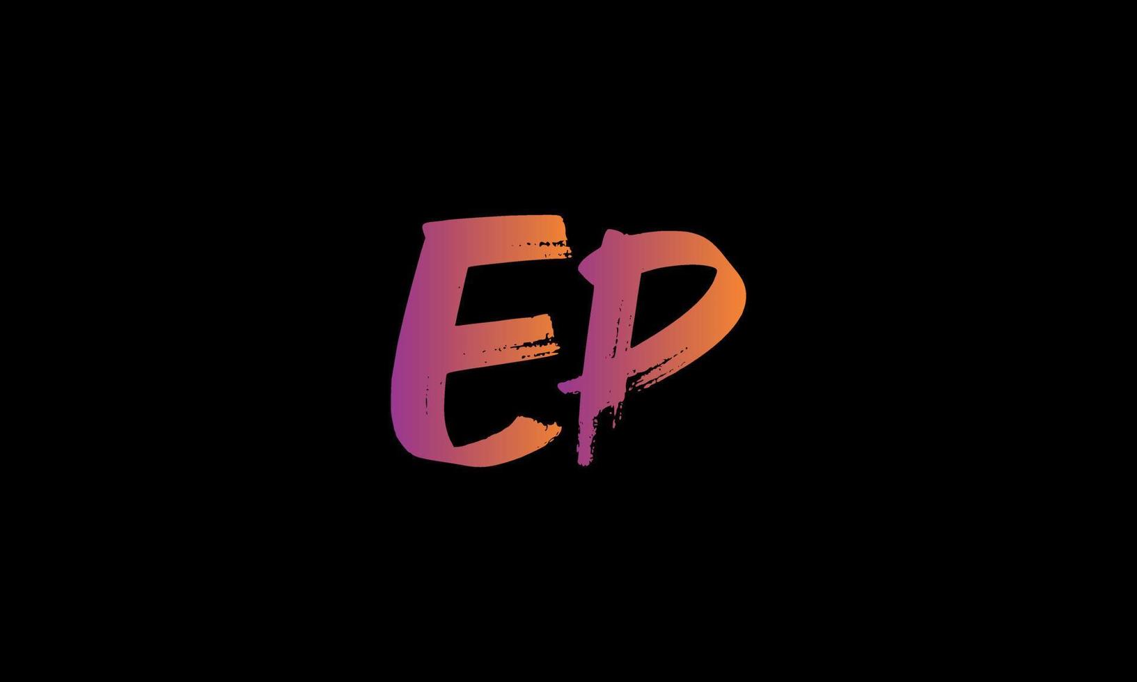lettre initiale logo ep. création de logo de lettre de stock de pinceau ep vecteur