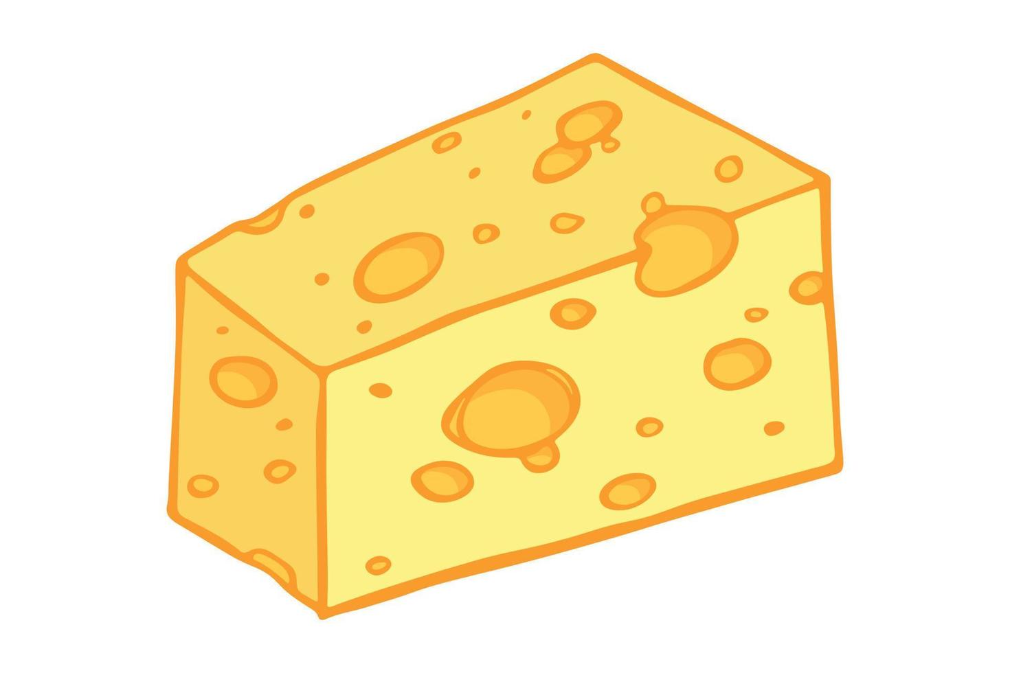 parties et tranches de fromage dessinées à la main isolées sur fond blanc. icône de fromage. vecteur fromage clipart