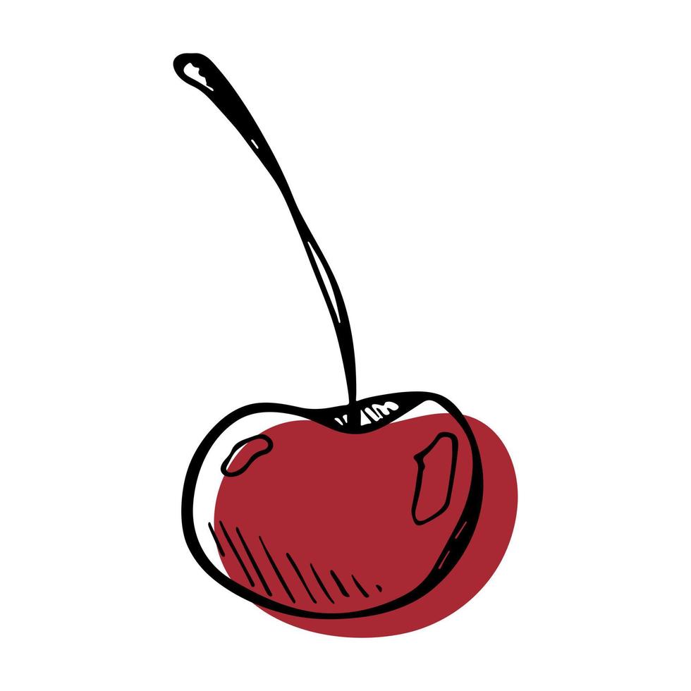 vecteur cerise clipart. icône de baies dessinées à la main. illustration de fruits