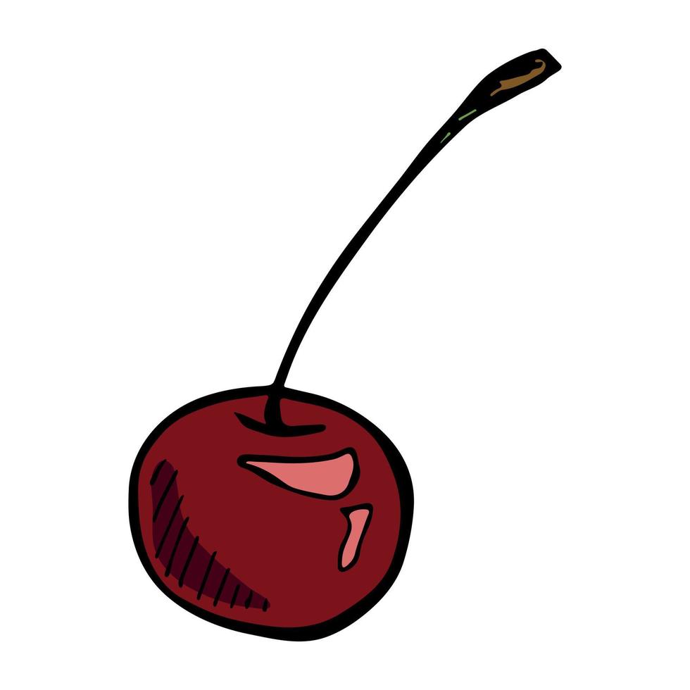 vecteur cerise clipart. icône de baies dessinées à la main. illustration de fruits