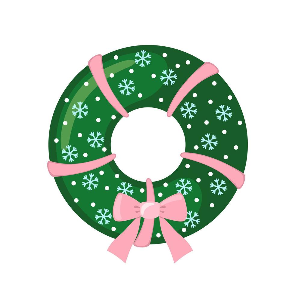 guirlande de Noël avec l'icône de l'arc dans un style plat isolé sur fond blanc. illustration vectorielle. vecteur