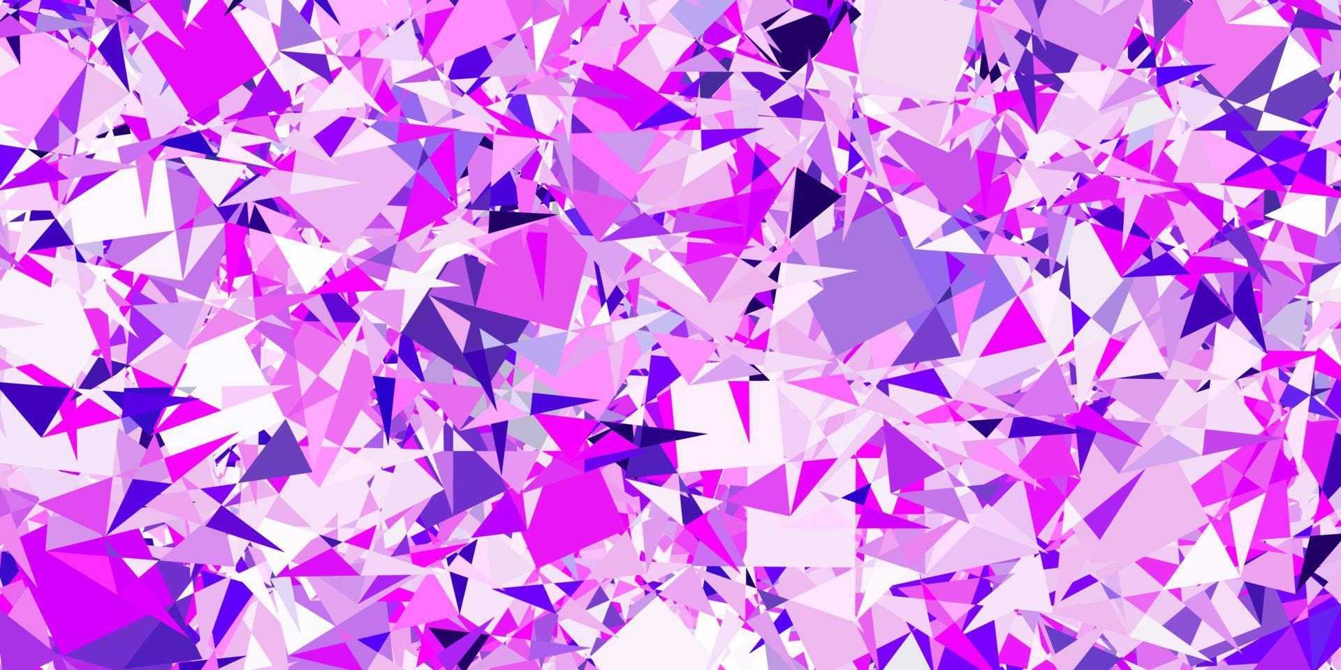 modèle vectoriel violet clair, rose avec des formes triangulaires.