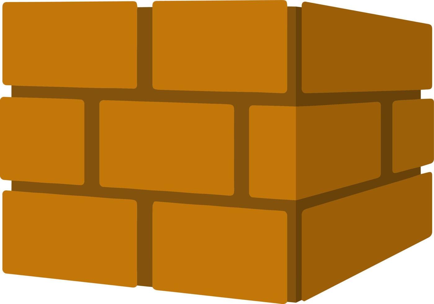 mur de briques. élément de construction de bâtiments. simple logo. matériel de réparation. illustration de plat de dessin animé isolé sur fond blanc vecteur