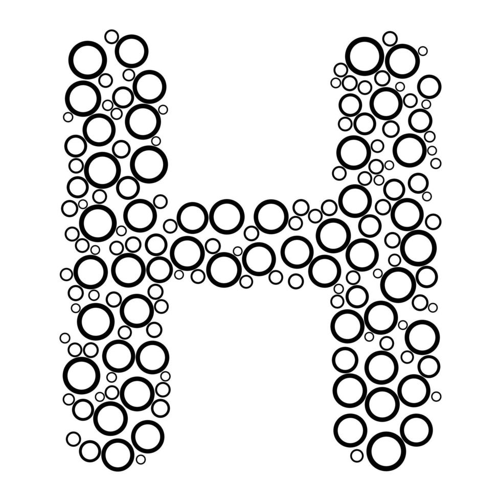lettre de l'alphabet h avec style de point pour livre de coloriage vecteur