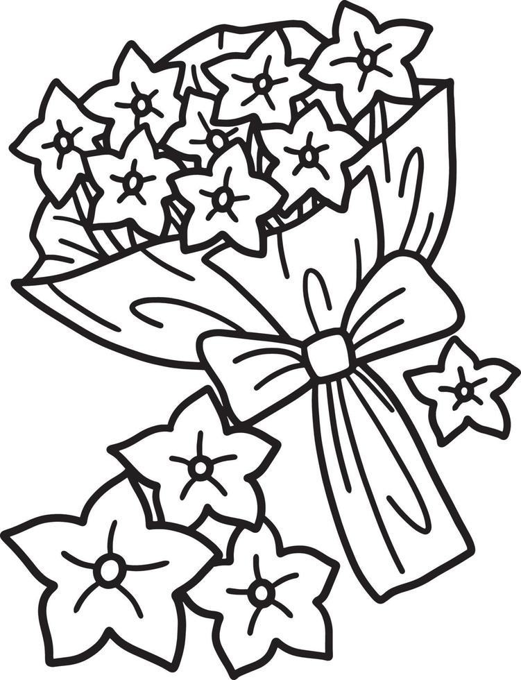 bouquet de fleur isolé coloriage pour les enfants vecteur