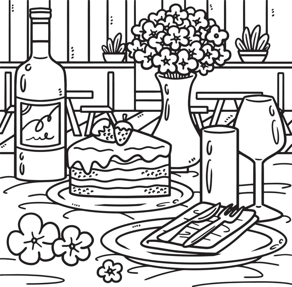 page de coloriage de réception de mariage pour les enfants vecteur