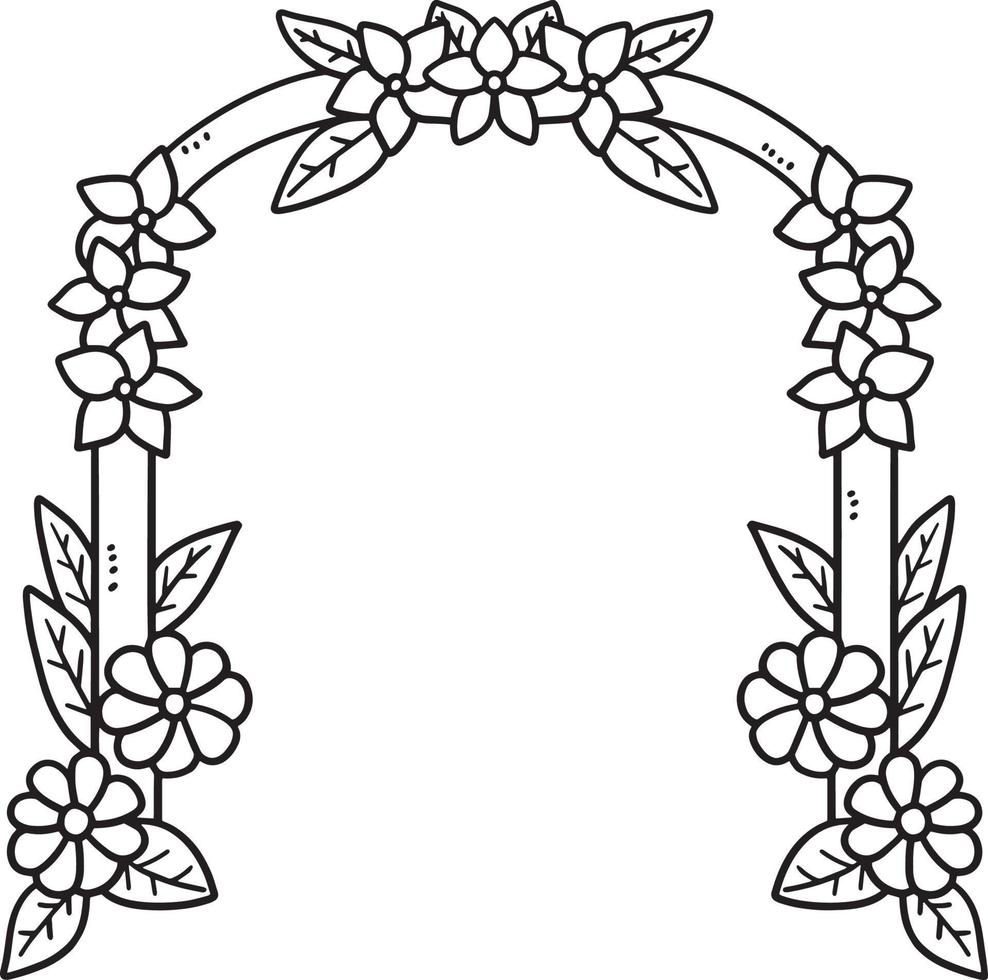 cadre floral isolé page de coloriage pour les enfants vecteur