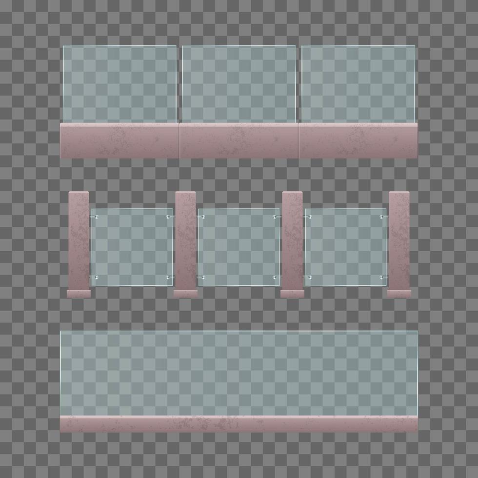 garde-corps en verre moderne vecteur