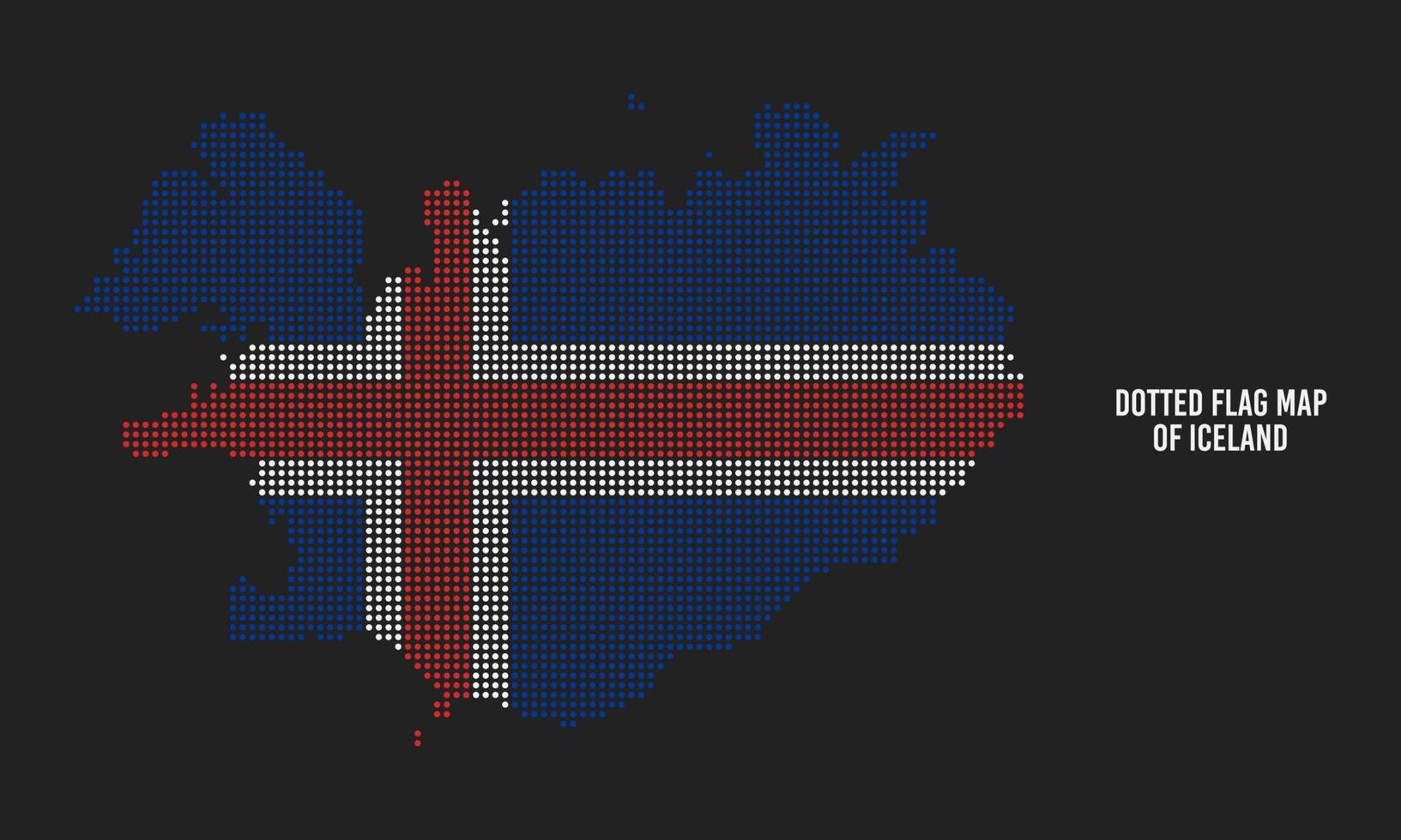 carte du drapeau de style pointillé de demi-teintes de l'islande vecteur