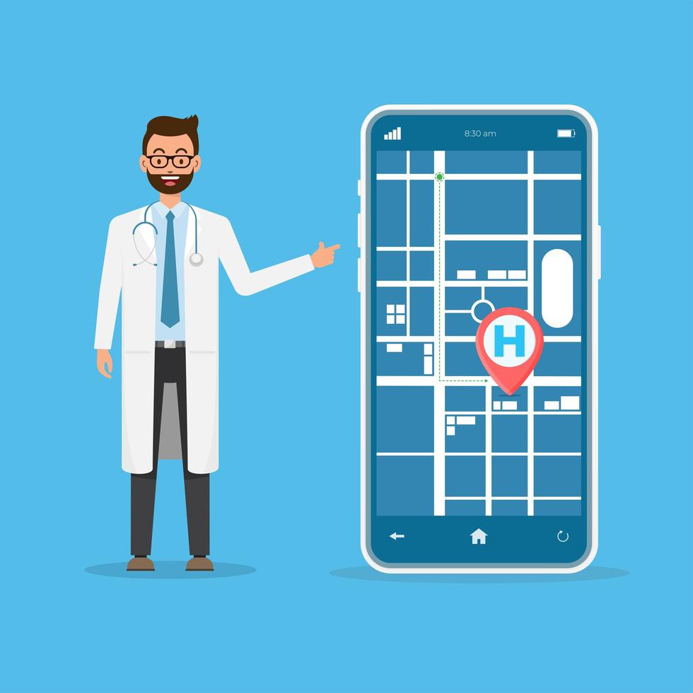 conception de smartphone de localisation des soins de santé vecteur