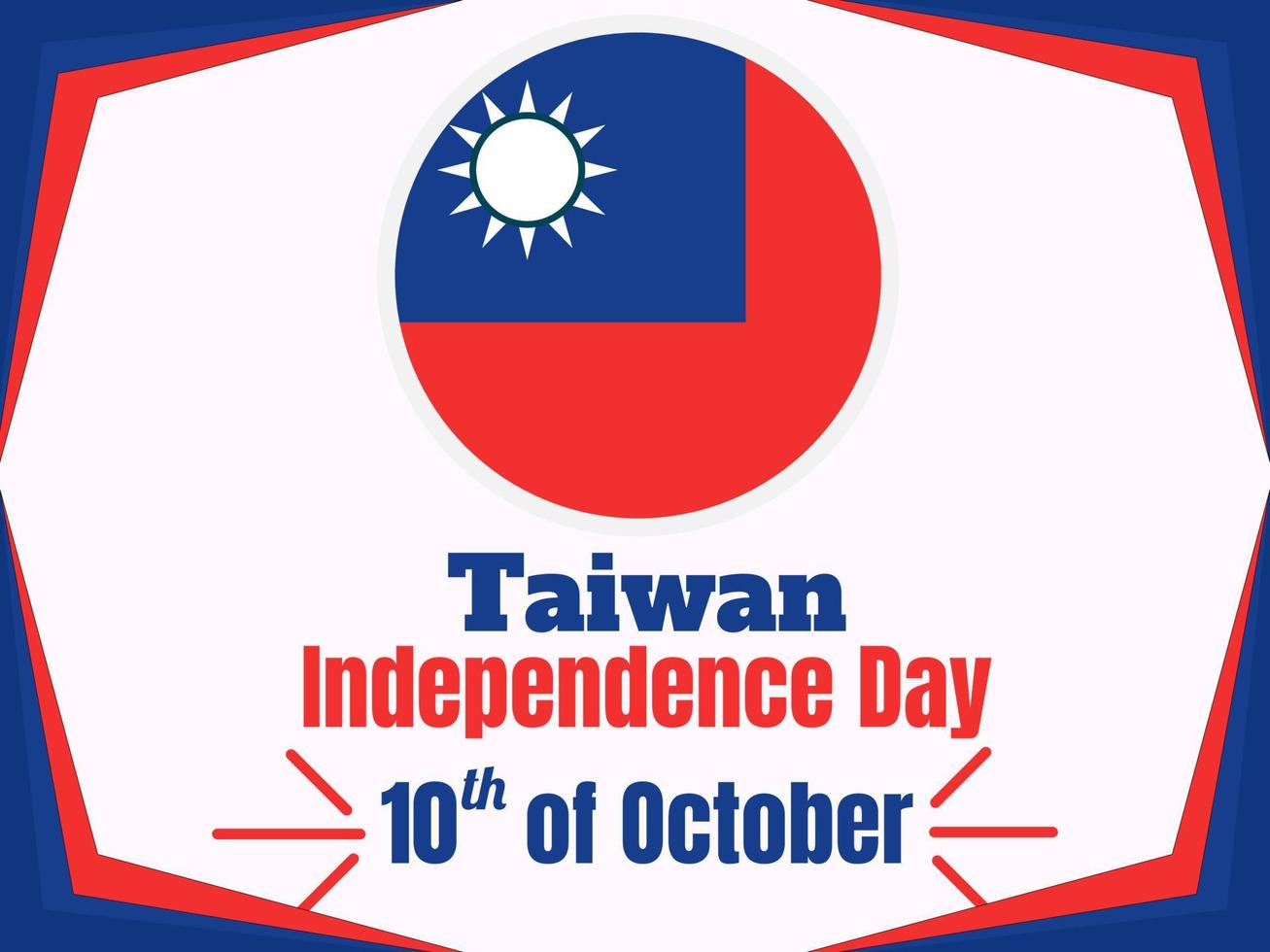 vecteur de fond de la fête de l'indépendance de taiwan 10 octobre