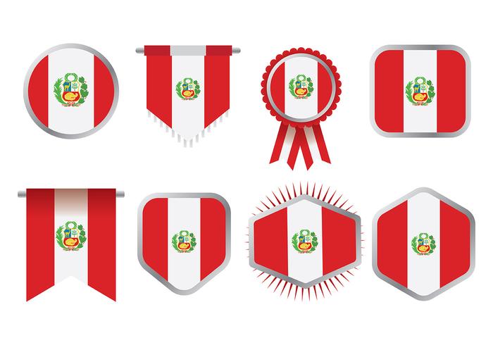 Vecteur libre d'icônes du drapeau du Pérou