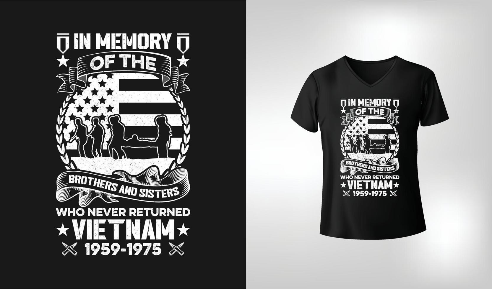 à la mémoire des frères et soeurs qui ne sont jamais revenus au vietnam 1959-1975 t-shirt design vecteur