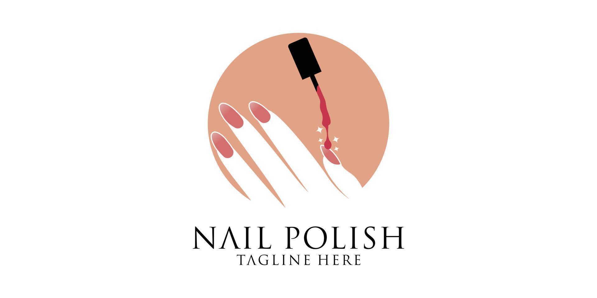 nail art studio ou modèle de conception d'icône de vernis à ongles vecteur premium