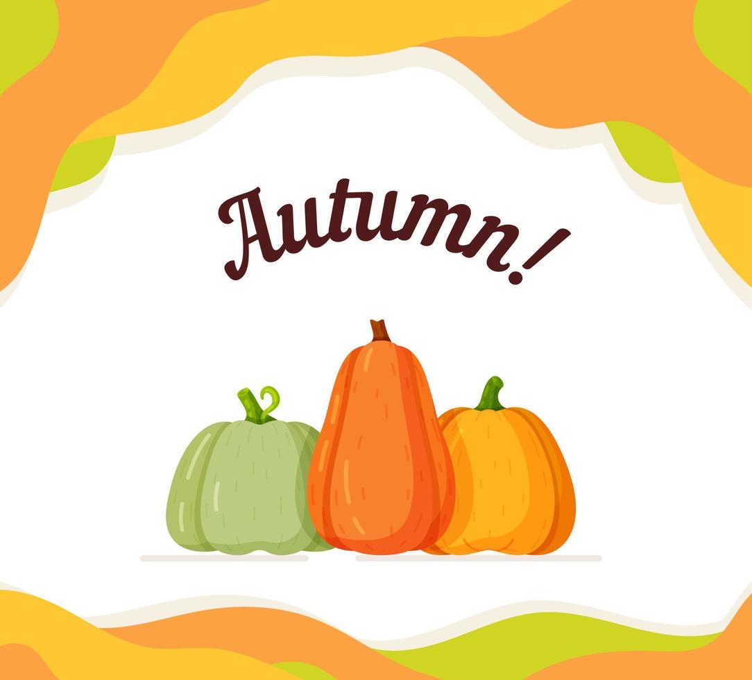 concept d'automne d'illustration vectorielle. un beau dessin d'une récolte d'automne mûre isolée sur un fond blanc et rouge. vecteur
