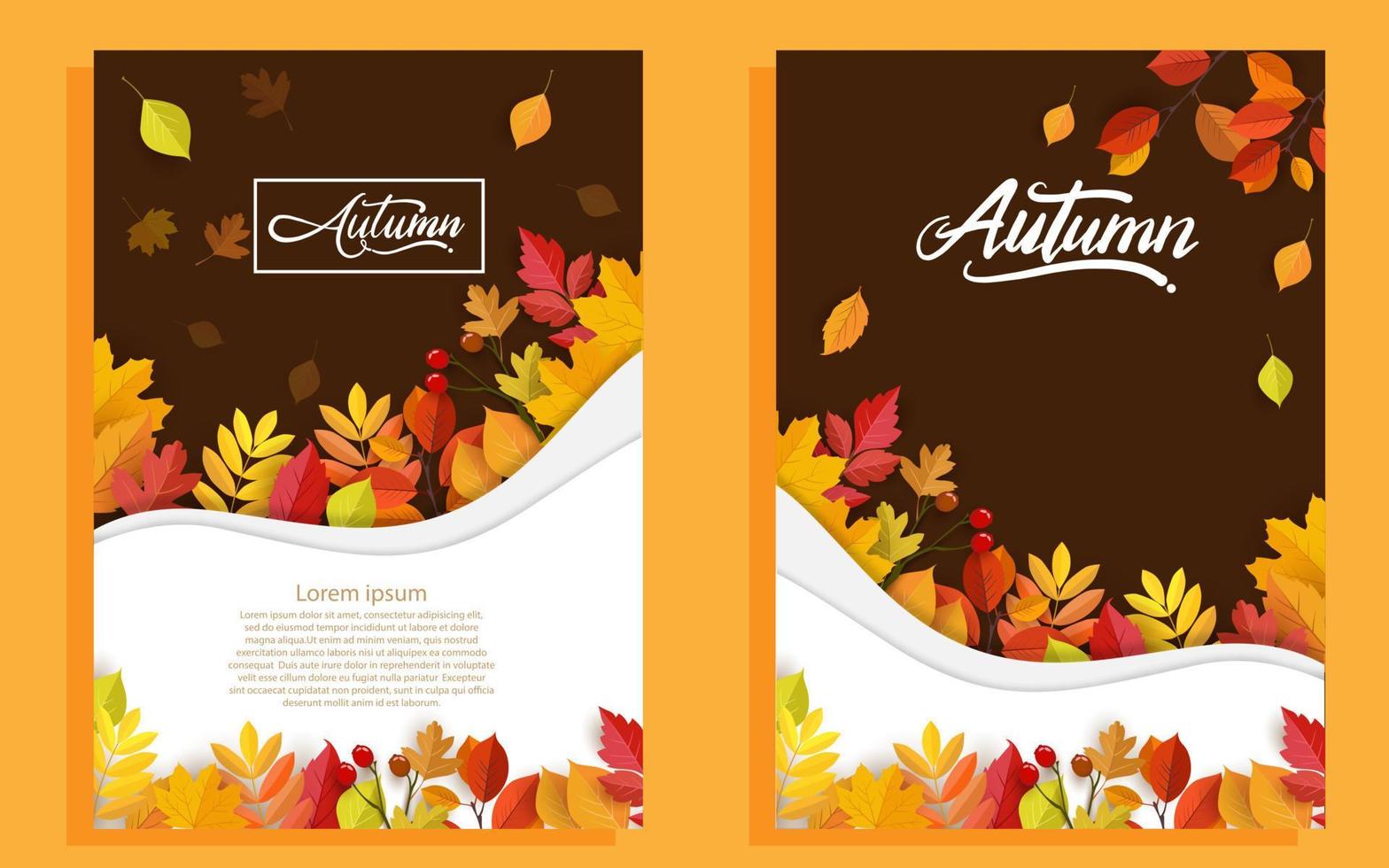 conception d'automne avec des feuilles. fond de vente, conception de bannière ou d'affiche vecteur