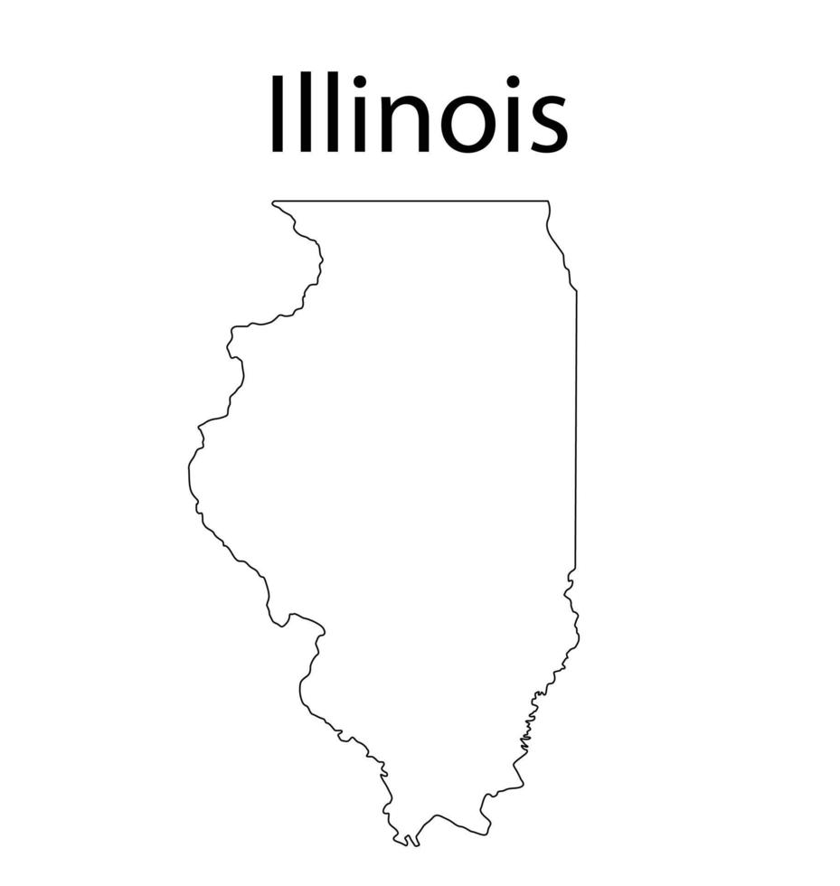 illustration vectorielle d'art en ligne de carte de l'illinois vecteur