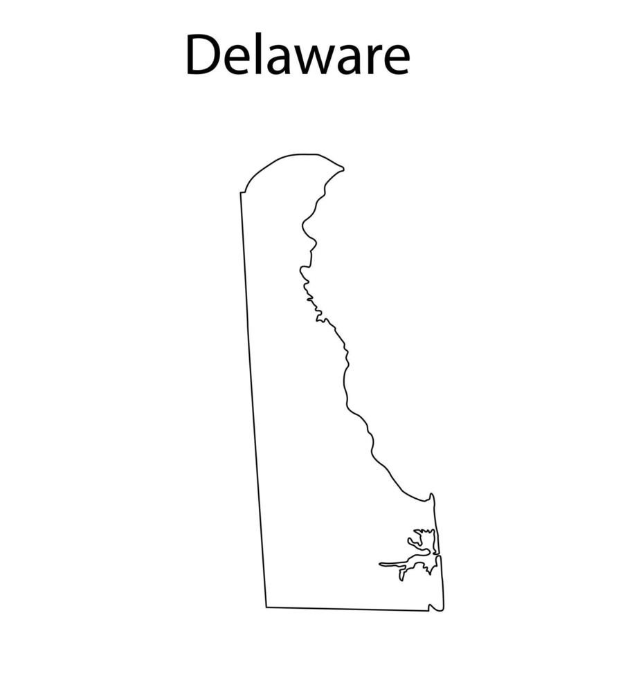 delaware carte dessin au trait illustration vectorielle vecteur