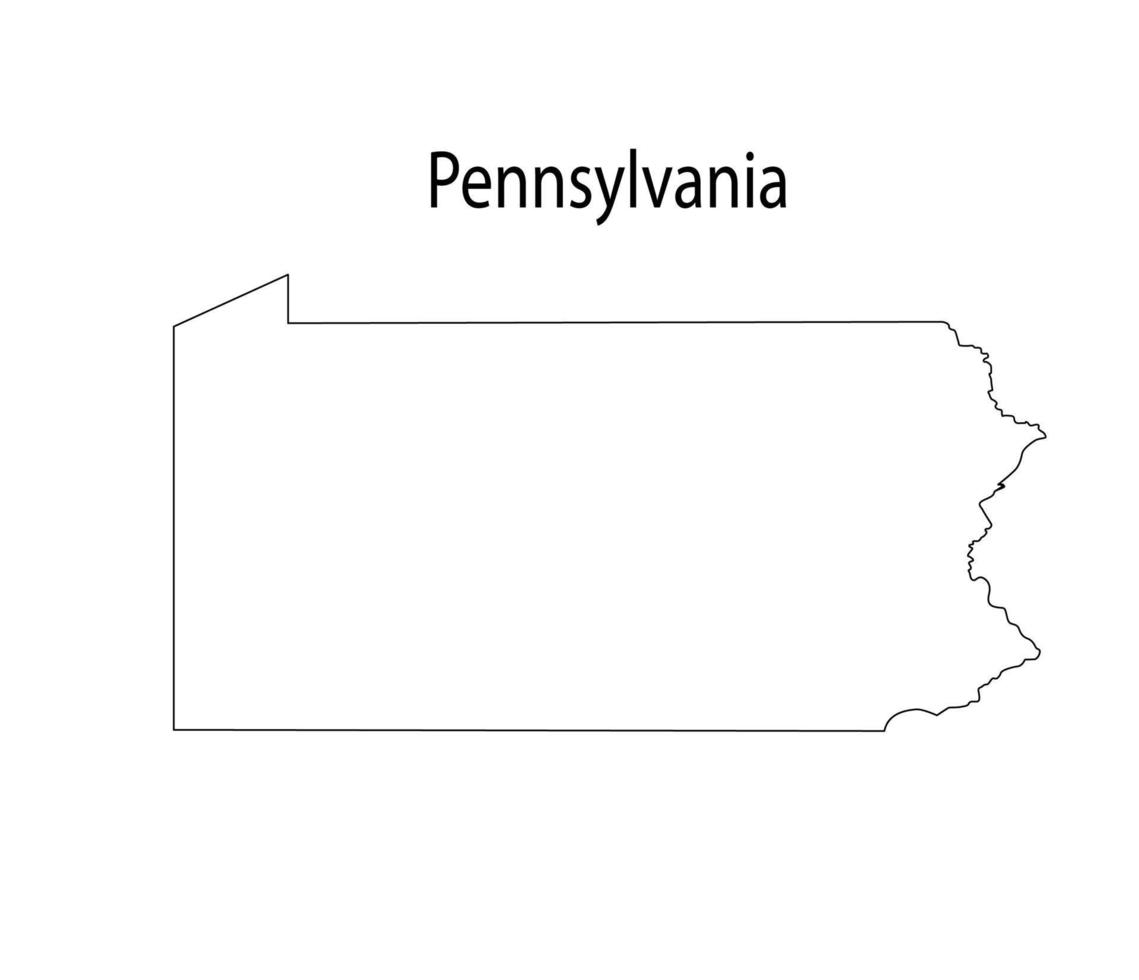 pennsylvanie carte dessin au trait illustration vectorielle vecteur