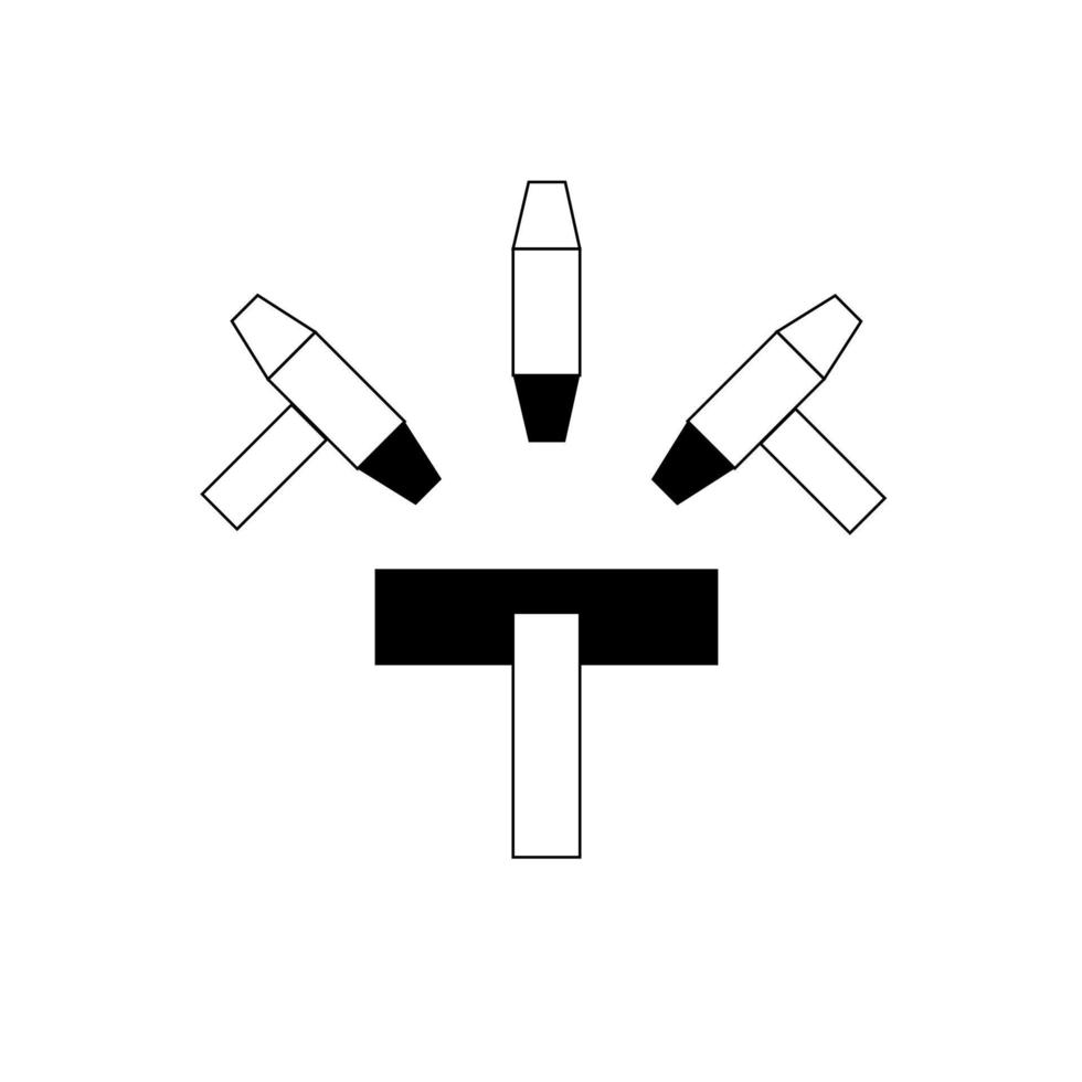 illustration vectorielle de trois marteaux vecteur