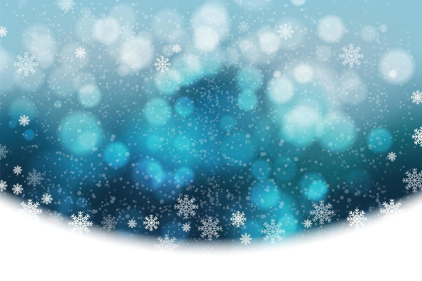flocons de neige et chutes de neige sur un fond d'hiver bleu froid. illustrateur vecteur eps 10.