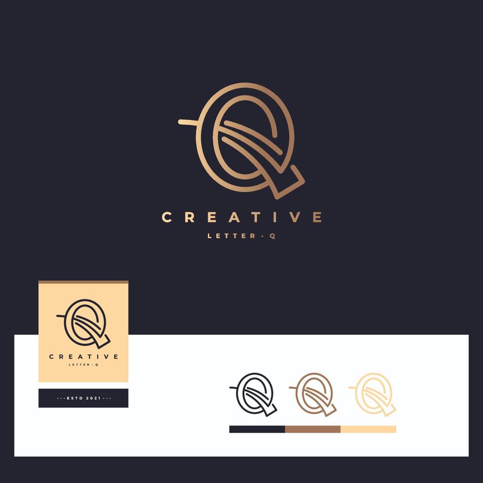 conceptions de logotype lettre q vecteur