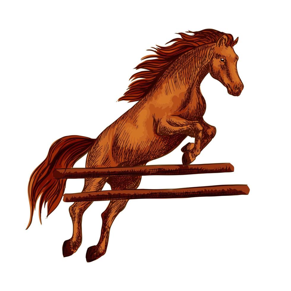 symbole de saut à cheval pour la course de chevaux de sport équin vecteur