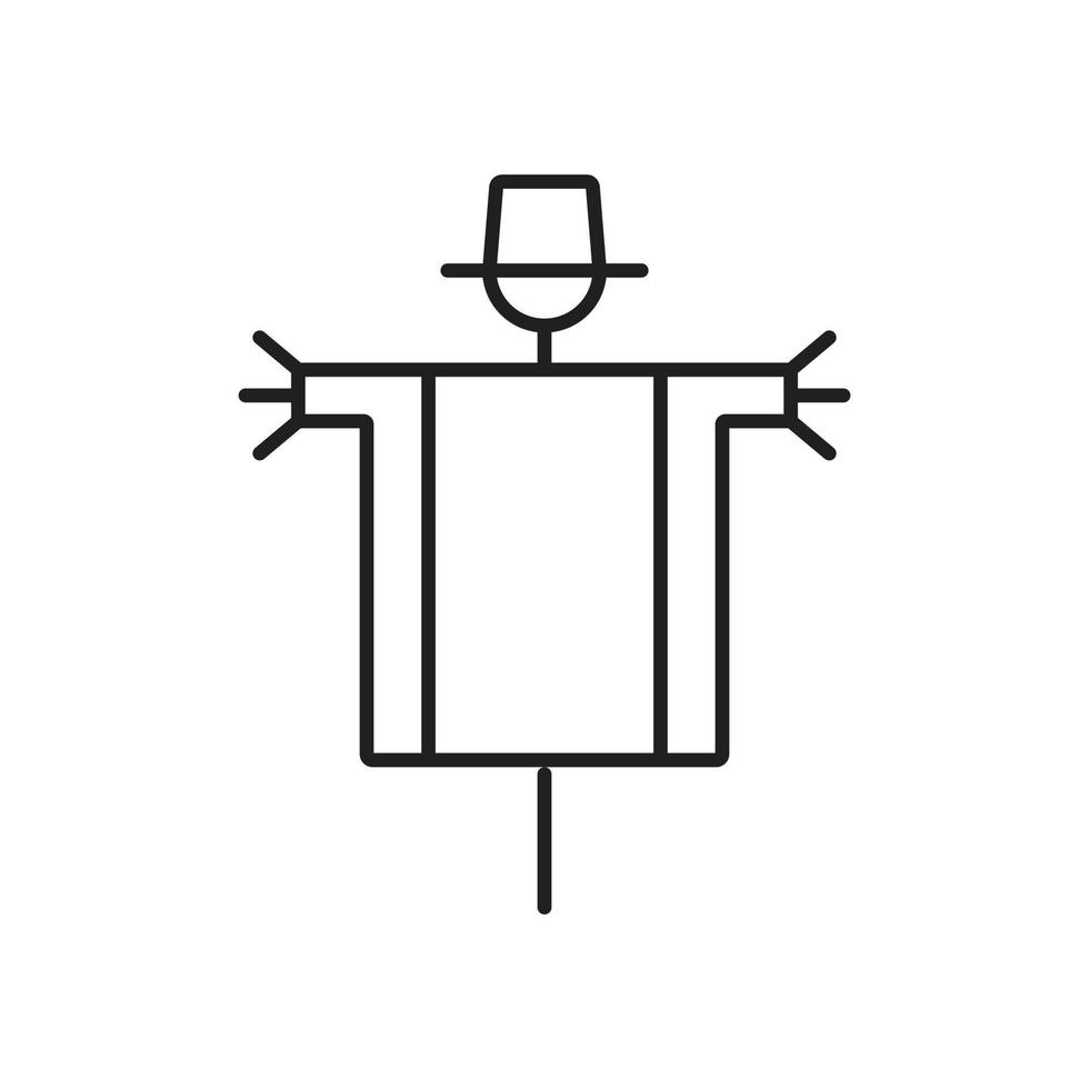 eps10 icône d'art abstrait épouvantail vecteur noir isolé sur fond blanc. farci pour le symbole de contour de jardin dans un style moderne et plat simple pour la conception de votre site Web, votre logo et votre application mobile