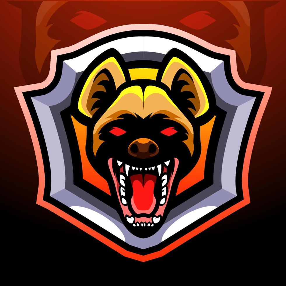 mascotte tête d'hyène. création de logo esport vecteur