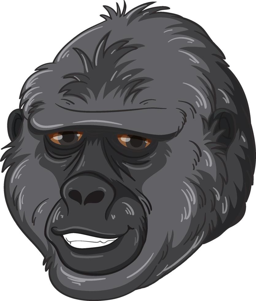 tête de gorille noir isolé vecteur