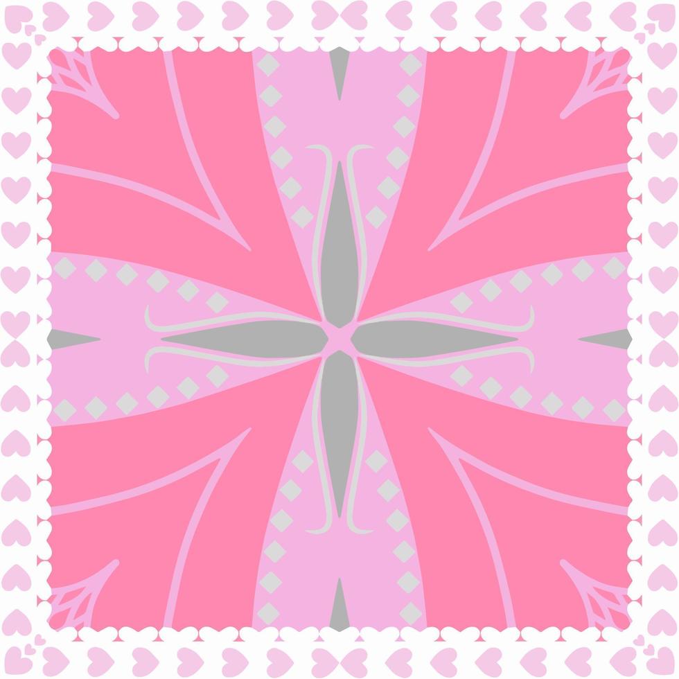 motif géométrique rose idéal pour foulard en soie, mouchoir, bandana, foulard, châle, hijab, tissu, textile, papier peint, tapis ou couverture. illustrations pour l'impression de mode. illustration vectorielle. vecteur