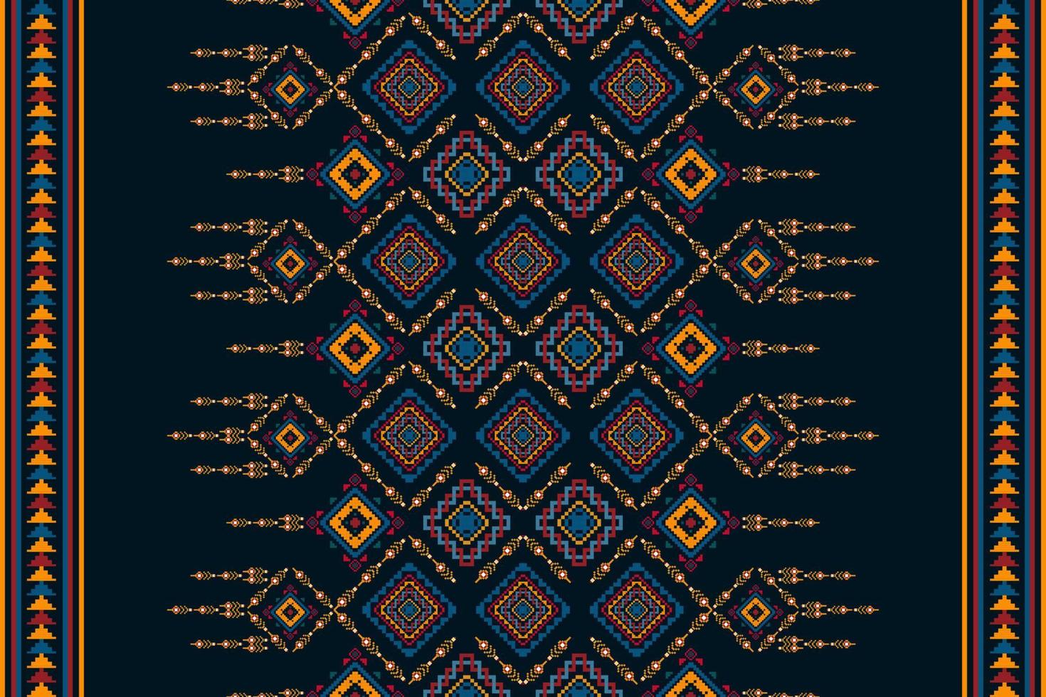 conception de décoration de maison à motif ethnique ikat sans couture. tapis en tissu aztèque boho mandalas décor textile papier peint. motif indigène tribal broderie traditionnelle folklorique fond d'illustrations vectorielles vecteur