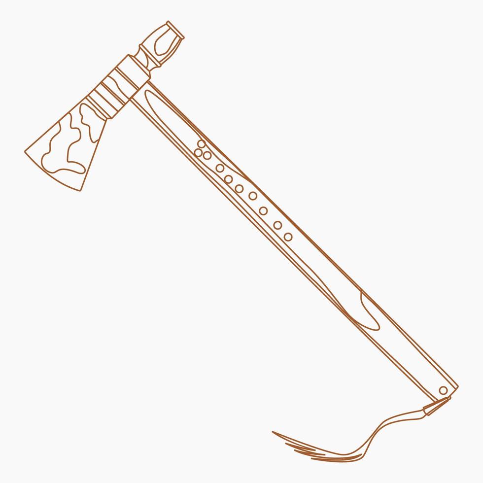 illustration vectorielle de hache tomahawk amérindienne isolée modifiable dans le style de contour pour la culture traditionnelle et la conception liée à l'histoire vecteur