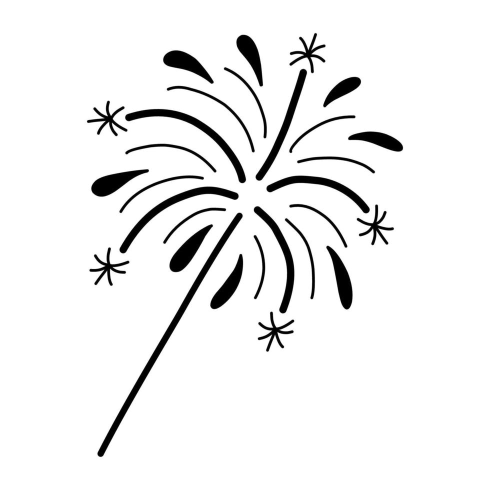 cierge brûlant. feux de bengale festifs design linéaire noir minimaliste  isolé sur fond blanc. doodle vector illustration feu de bengale 11779150  Art vectoriel chez Vecteezy