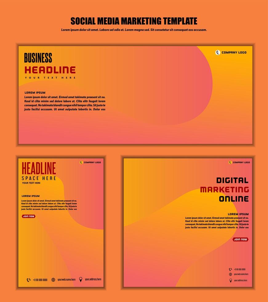 arrière-plan abstrait médias sociaux post design moderne, pour le marketing numérique d'entreprise en ligne, modèle de bannière et d'affiche vecteur