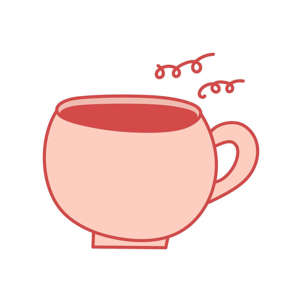 thé dans une tasse rose sur fond clair. image vectorielle isolée à utiliser dans la conception de sites Web ou comme impression vecteur