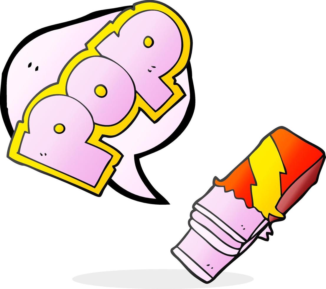 Bulle de dialogue dessinée à main levée cartoon chewing-gum vecteur