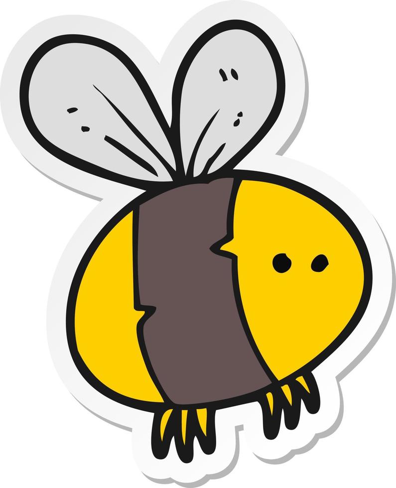 autocollant d'une abeille de dessin animé vecteur