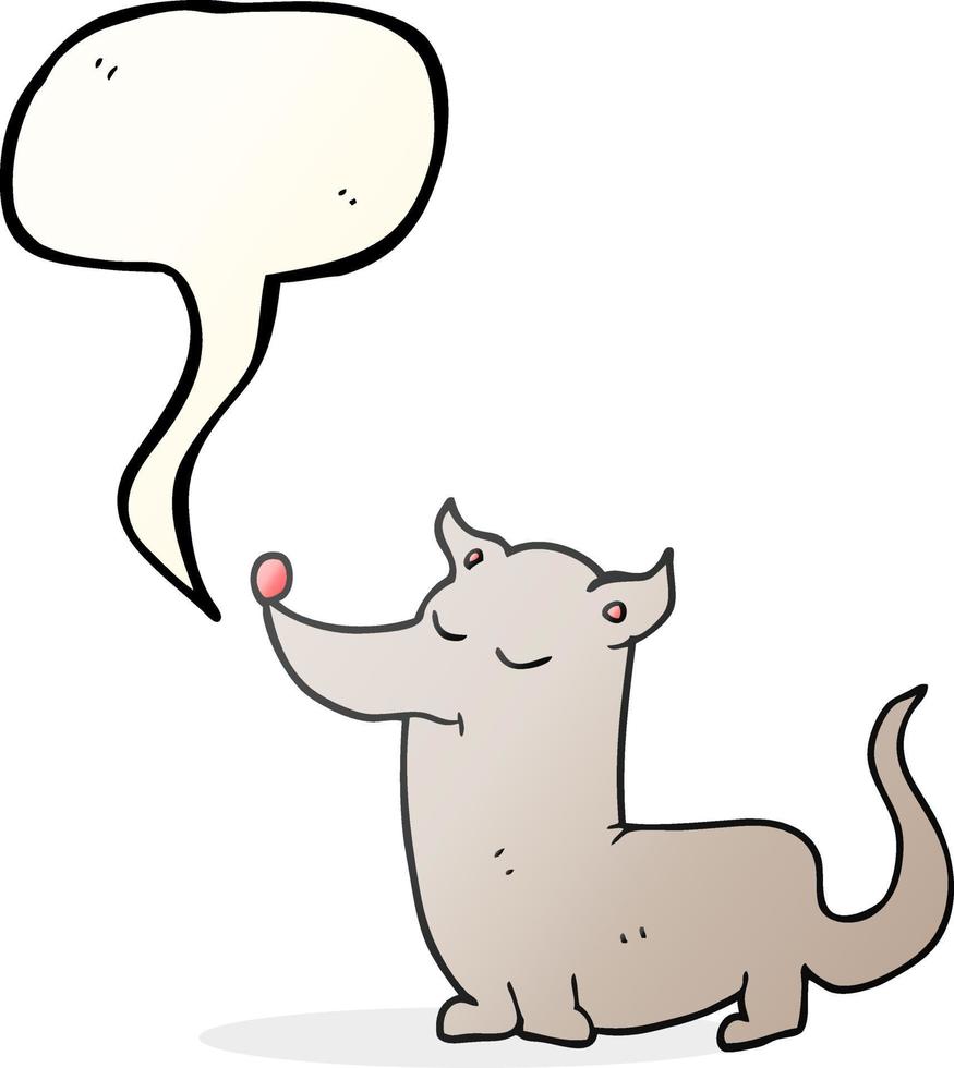 Bulle de dialogue dessinée à main levée dessin animé petit chien vecteur